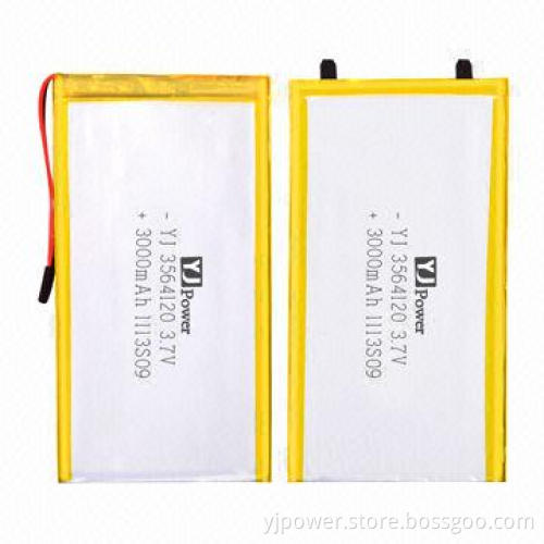 Li-polymer battery, 3000mAh/3.7V